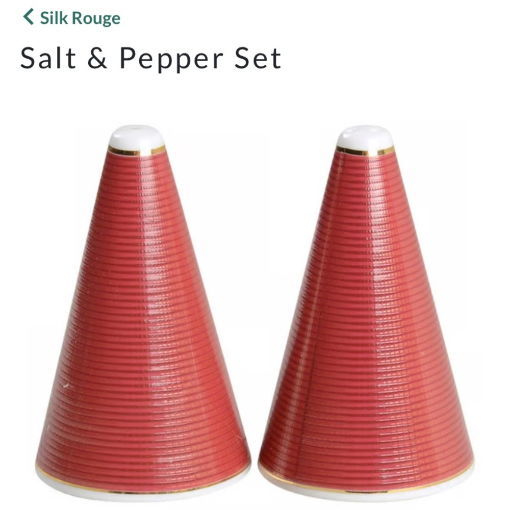 Nikko Fine Bone China Silk Rouge Salt & Pepper Shakers